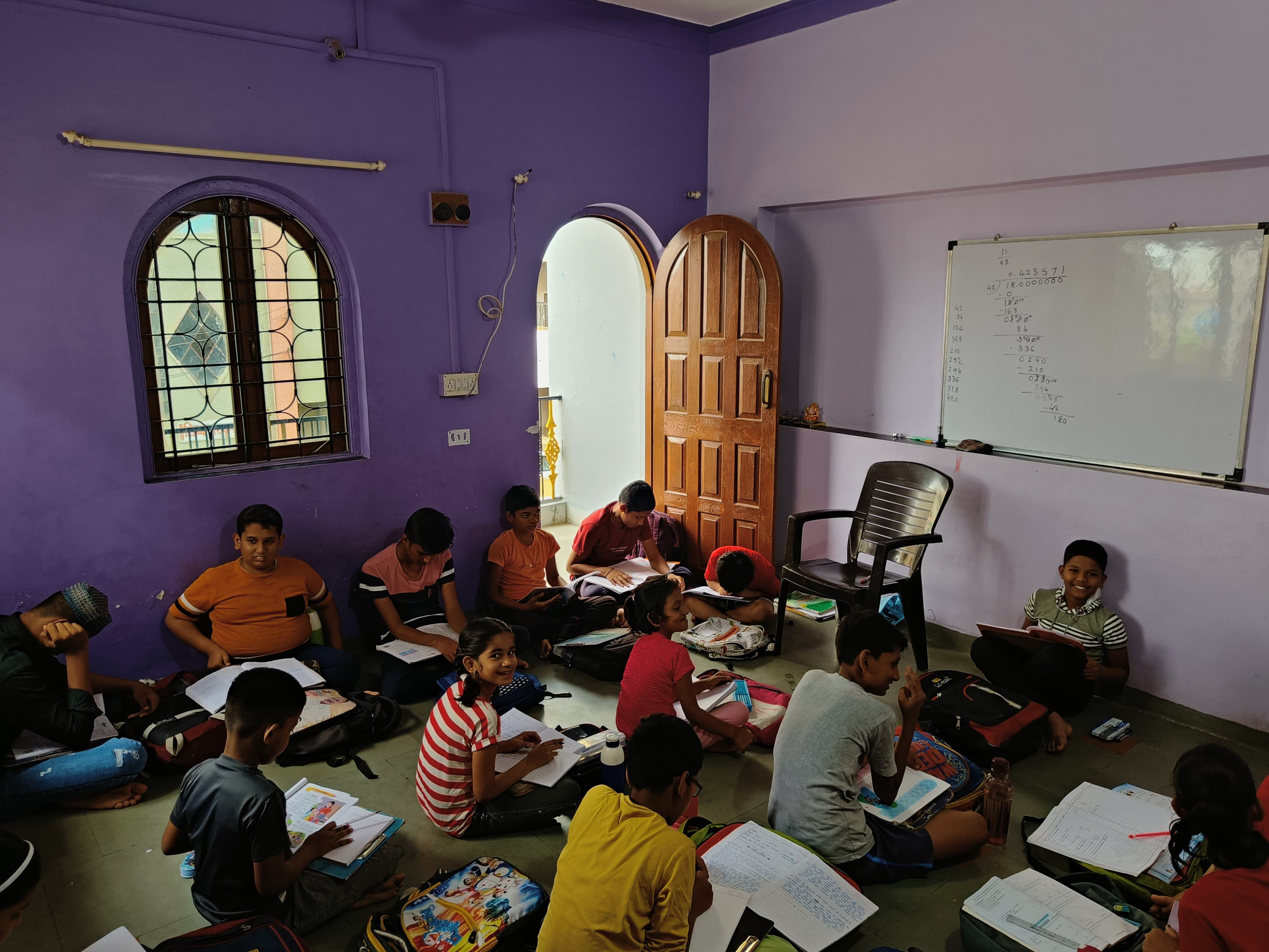 Students in focused learning session
