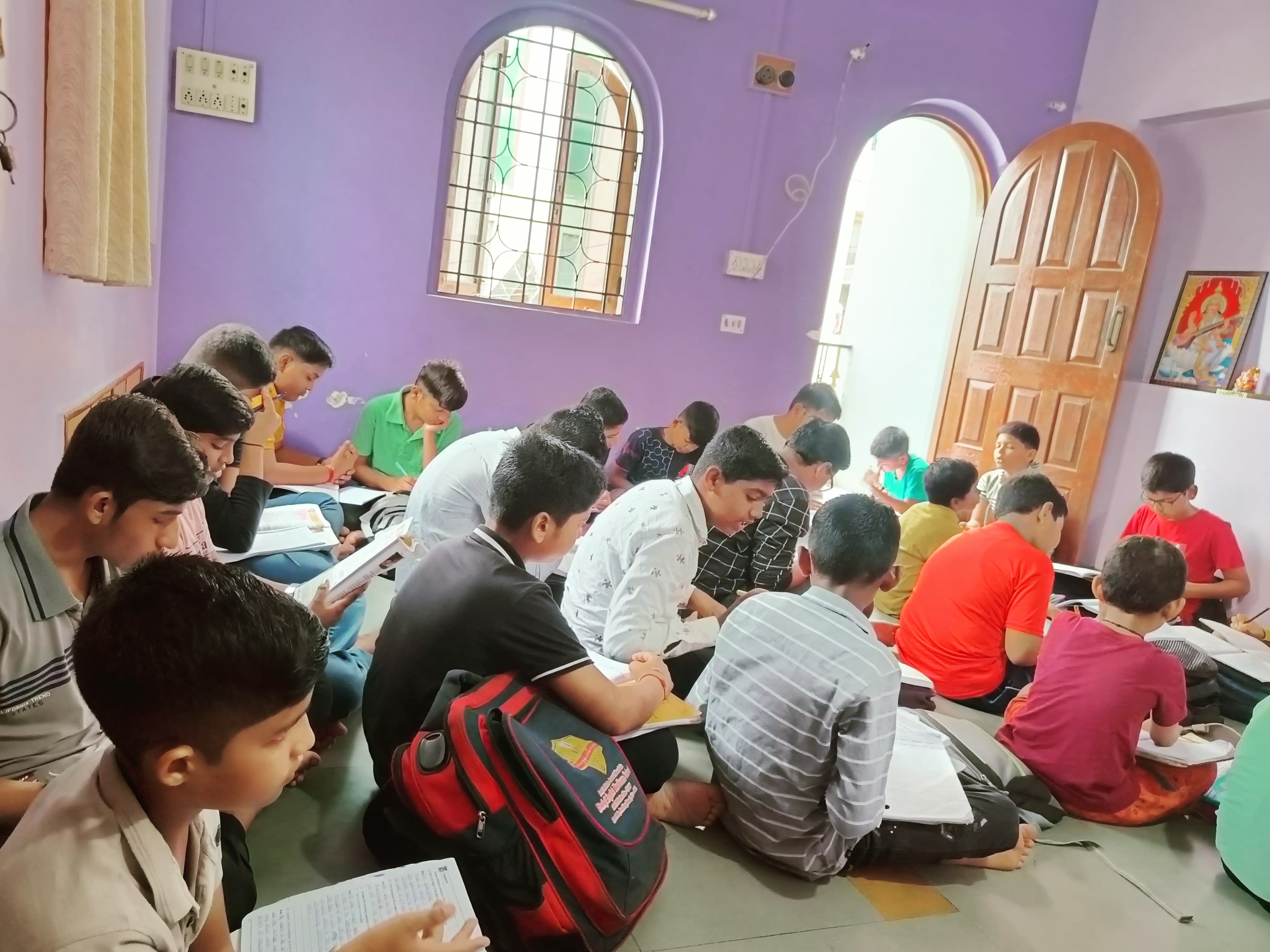 Students in group study session